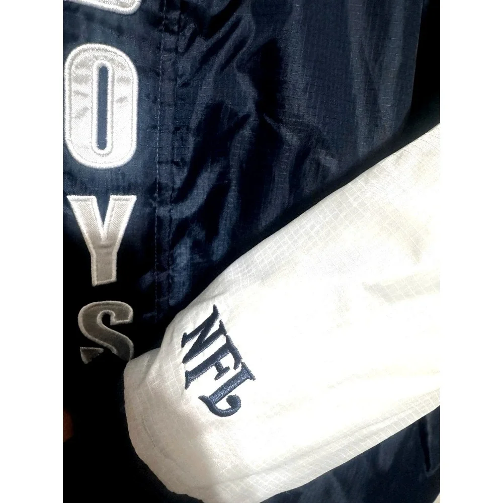 Dallas Cowboys NFL Vintage Puffer Coat Men's Large Hooded Logo Texas Football‎